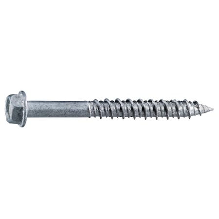 Midwest Fastener Masonry Screw, 1/4" Dia., Hex, 2 1/4 in L, 410 Stainless Steel 50 PK 54786